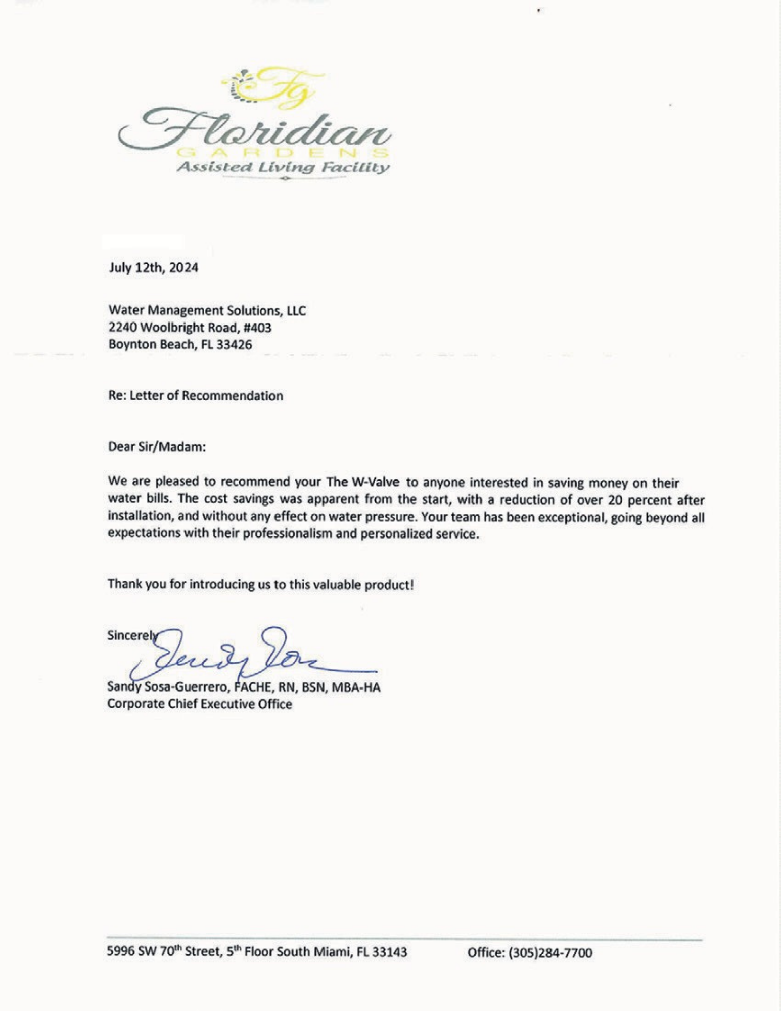 Customer testimonial 1